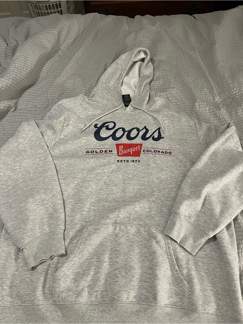 Coors Banquet Men’s 3XL Gray Pullover Hoodie Beer Logo NWOT
